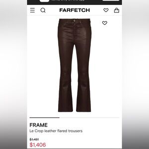Frame Le Crop leather flared trousers